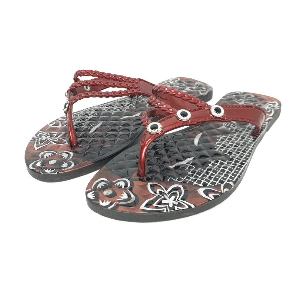3/$25 Sport Rubber Red Strappy Summer Sandals 10
